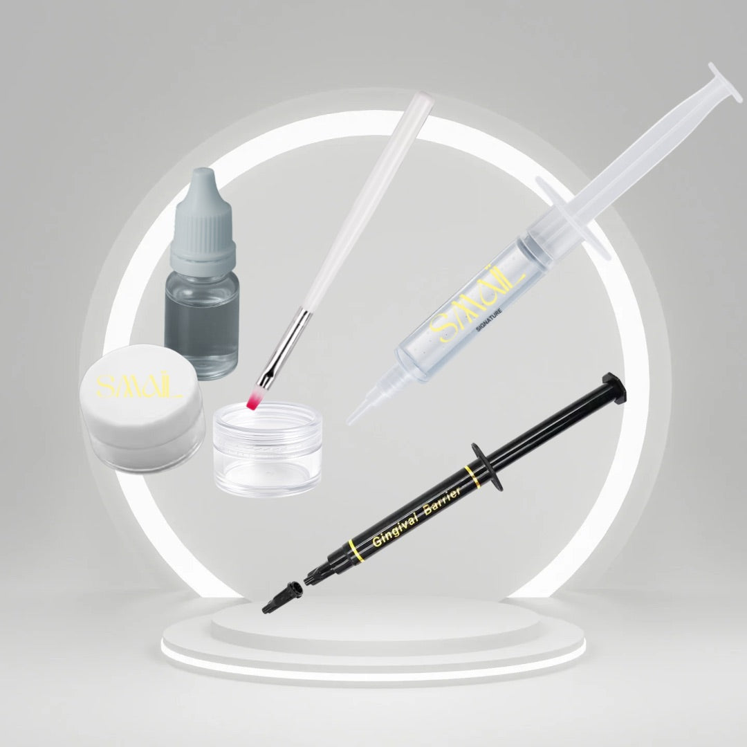 Pack Trio Blanchiment Dentaire - Gel + Kit Poudre solo (+ Barrière gingivale offerte)