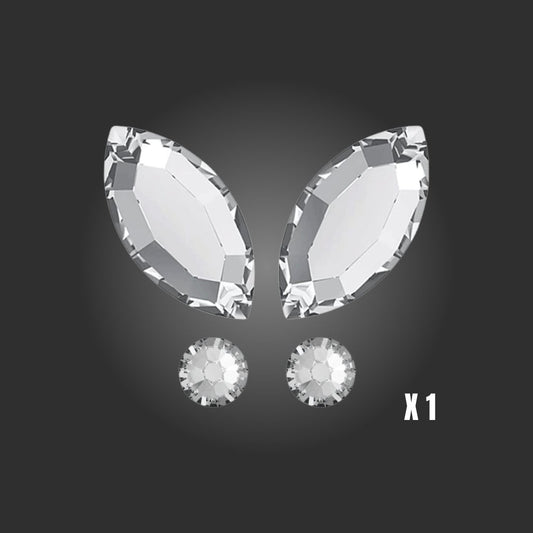 Strass papillons - Blanc